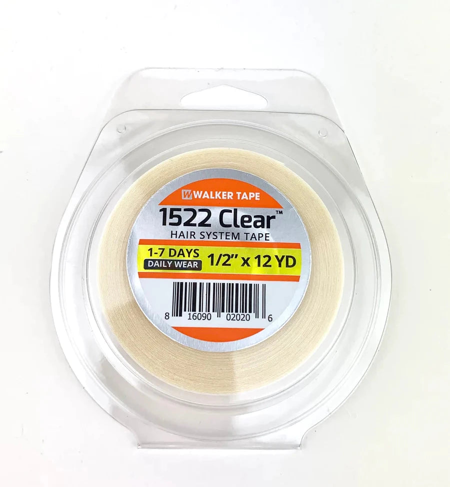 Walker Tape 1522 Clear Tape Rolls, Gentle Daily-Wear Tape for Hair Systems