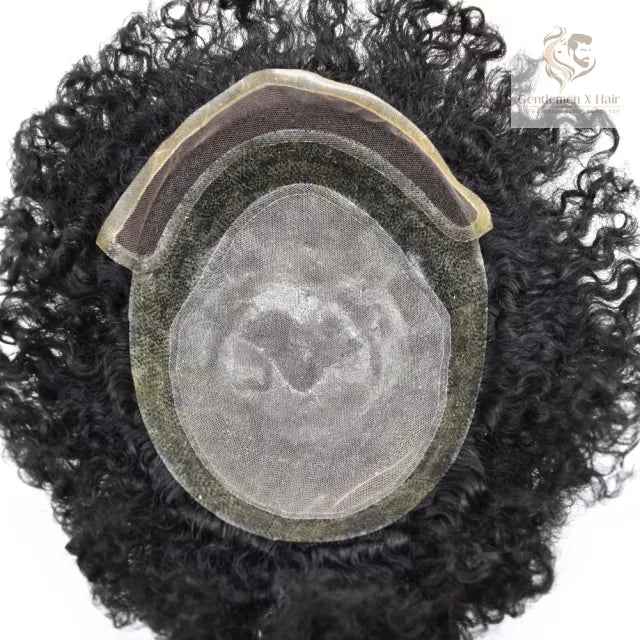 Gentlemen X Afro American human hair system with French lace and PU skin