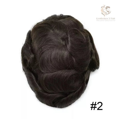 Gentlemen X Premium Q6 Lace Hair System, 100% Human Hair, Breathable, Bleached Knots