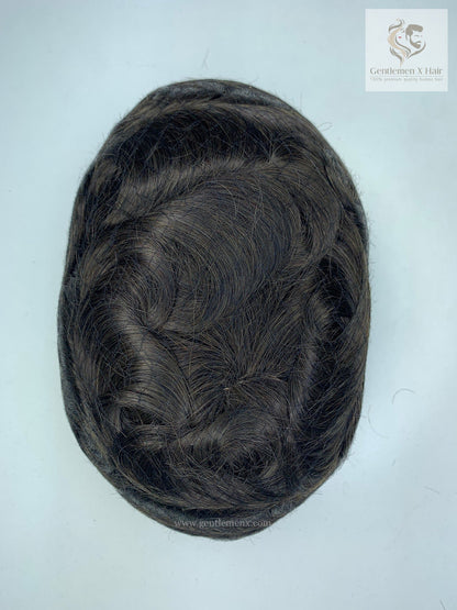 Gentlemen X Premium European CK2 Q6 Lace Front Toupee, 100% Human Hair