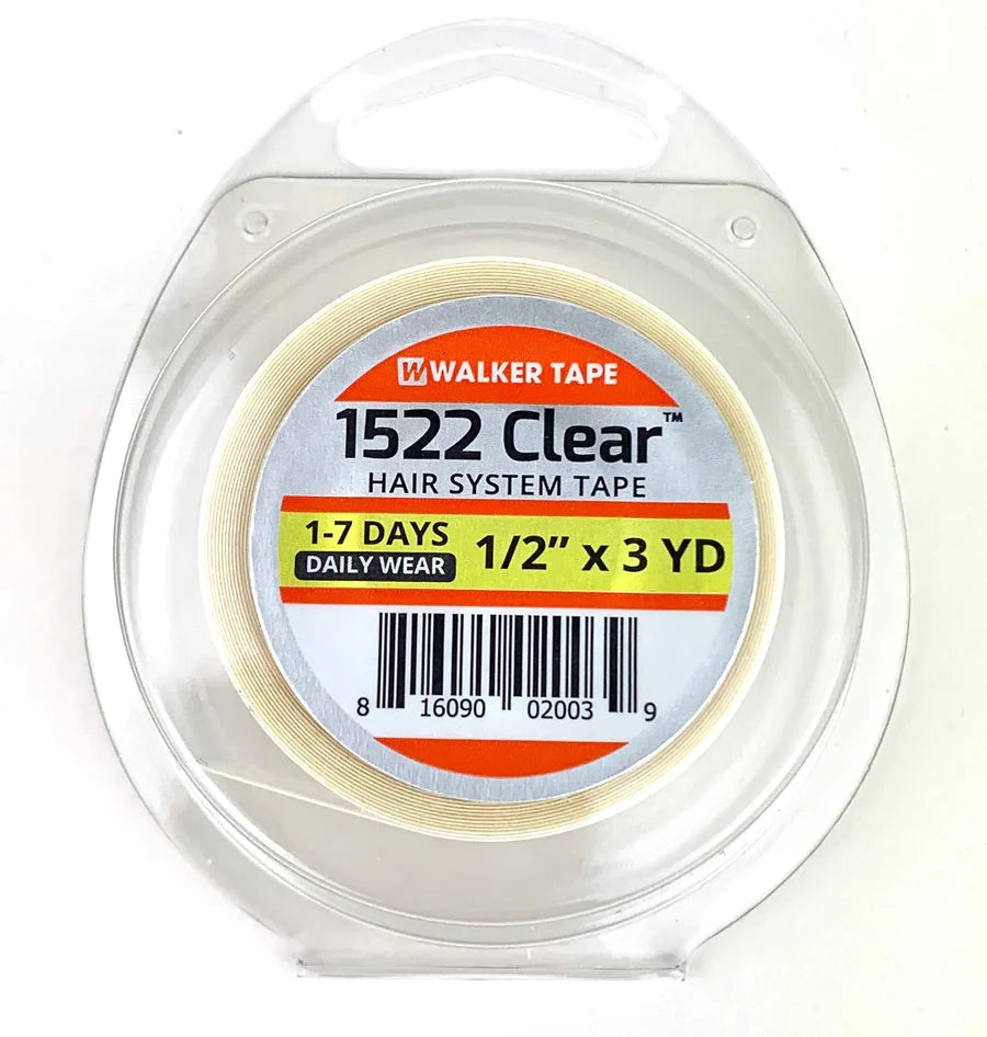 Walker Tape 1522 Clear Tape Rolls, Gentle Daily-Wear Tape for Hair Systems
