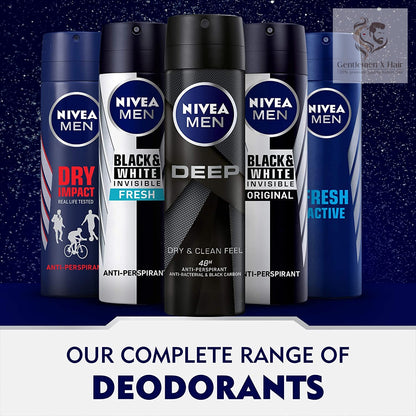 Nivea Men Deep Antiperspirant Spray, Dark Wood, 150ml
