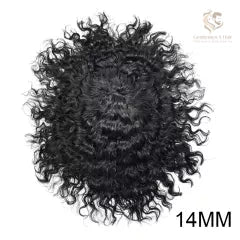 Gentlemen X Afro American Hair System, 100% Human Hair, French Lace, Breathable Injected PU Skin, Curly (Afro-B)