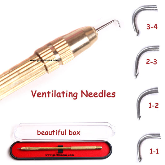 Soportes de ventilación Gentlemen X y 4 agujas de ventilación para hacer/reparar pelucas de encaje frontal, kits de anudado