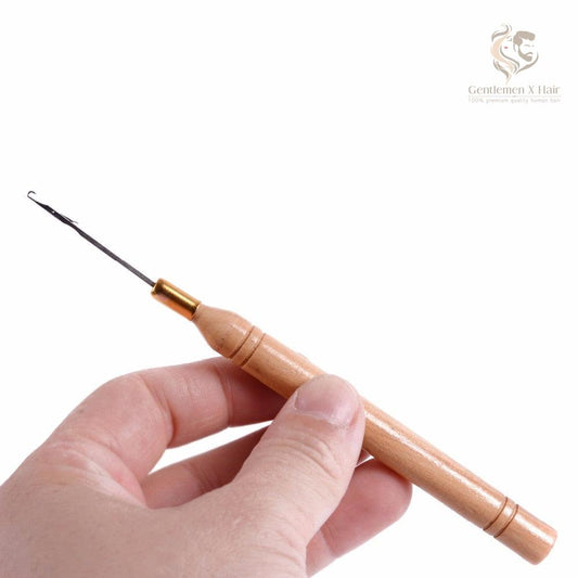 Aguja enhebrador y de tracción de bucle de microanillos para extensiones de cabello