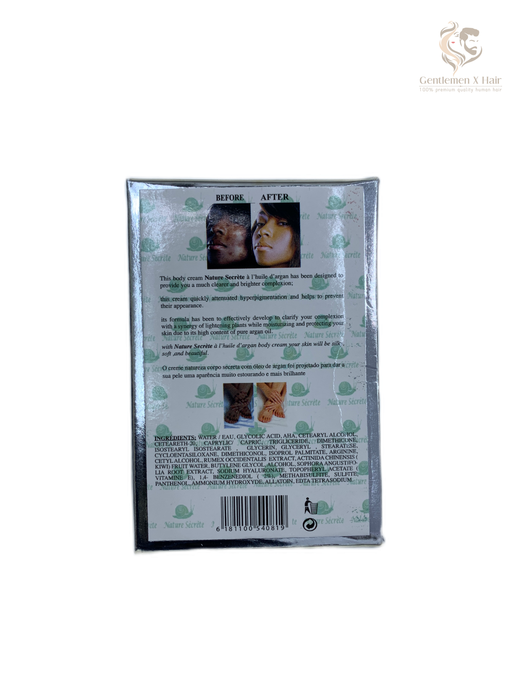 Nature Secret Lightening Moisturizing Body Cream, Argan & Carrot Oil, 300g