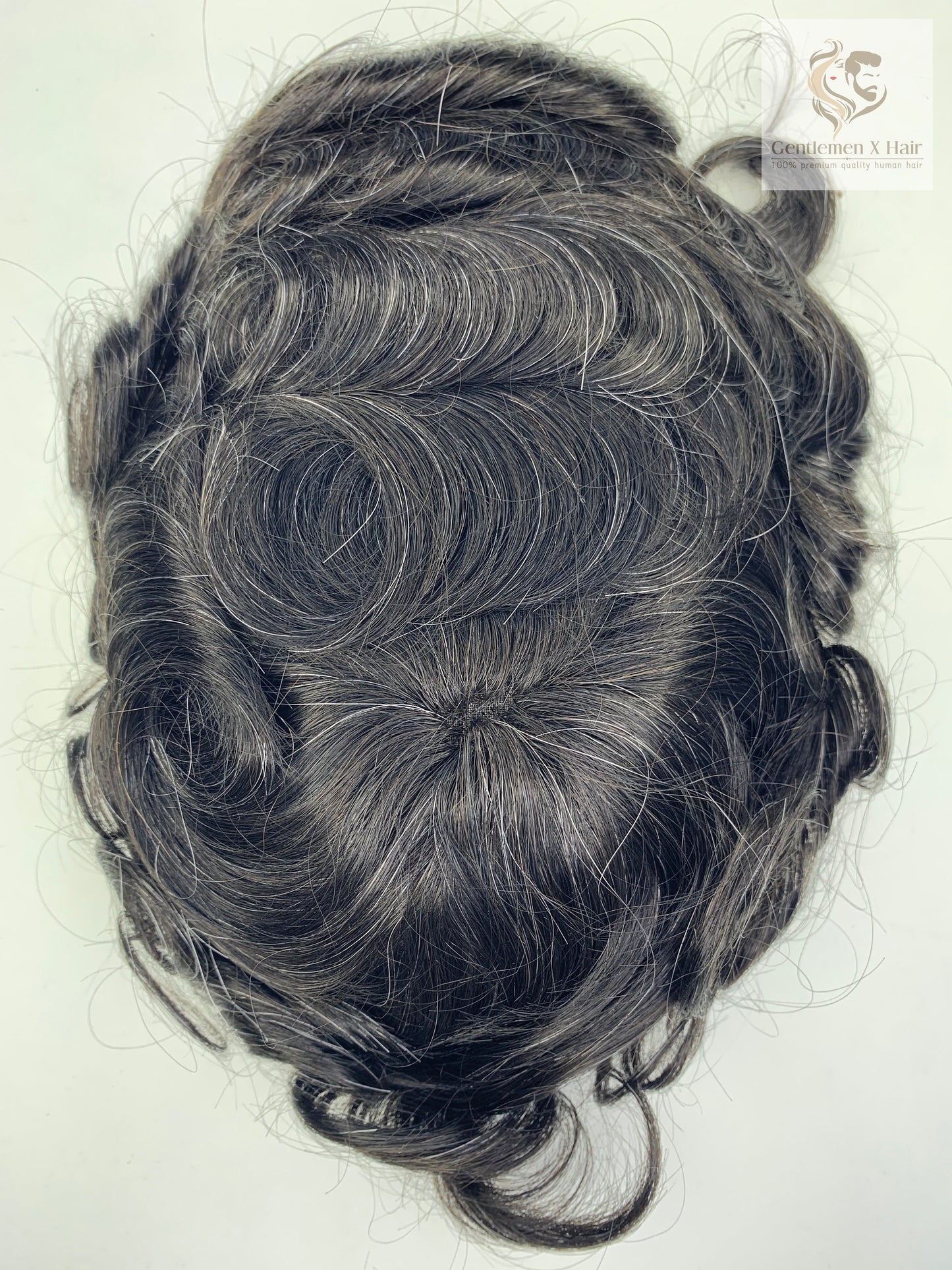 Gentlemen X Premium VER 3 PU Front, Swiss Lace & Mono Top Hair System, 100% Human Hair