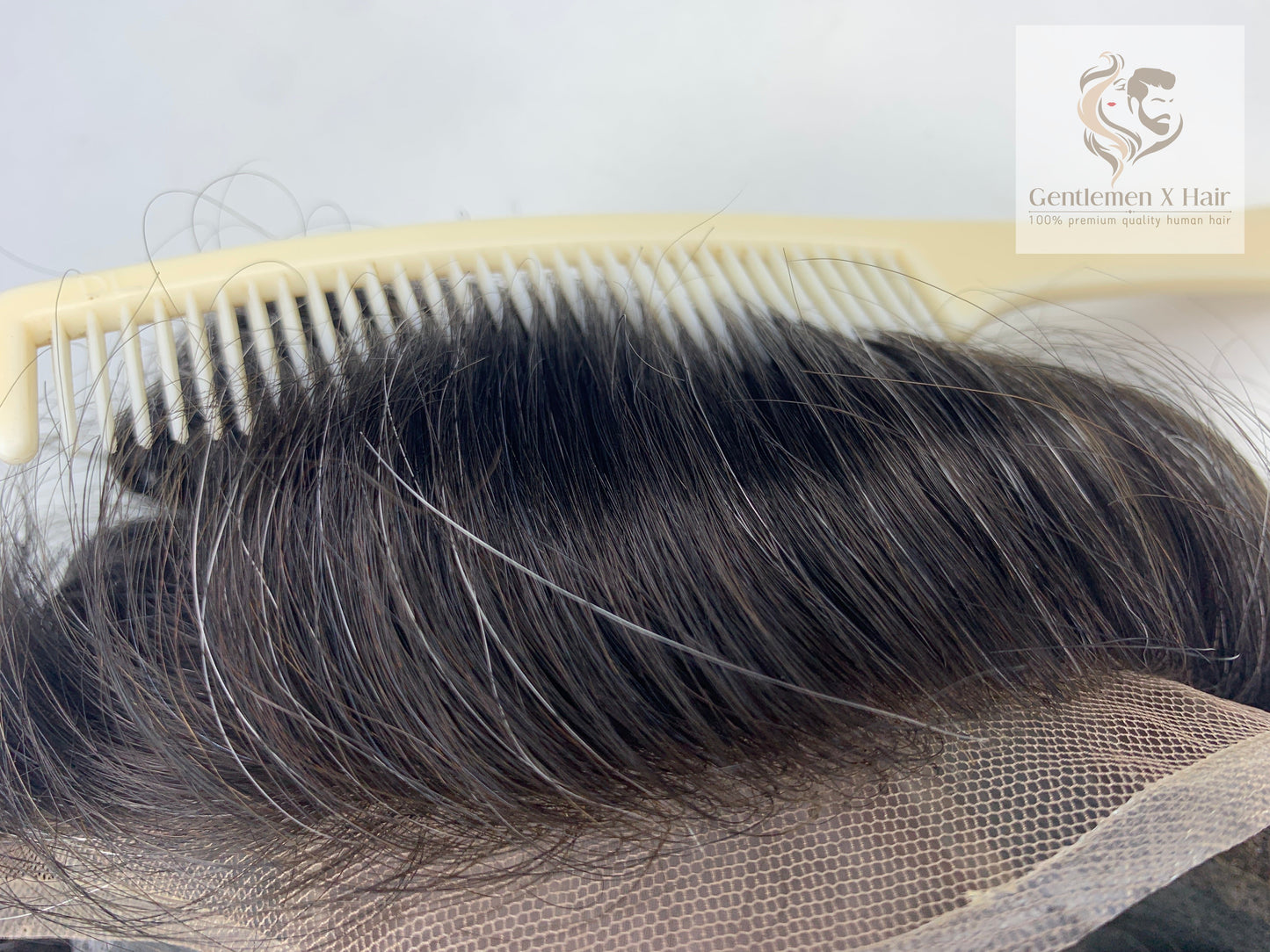 Gentlemen X Premium VER 3 PU Front, Swiss Lace & Mono Top Hair System, 100% Human Hair