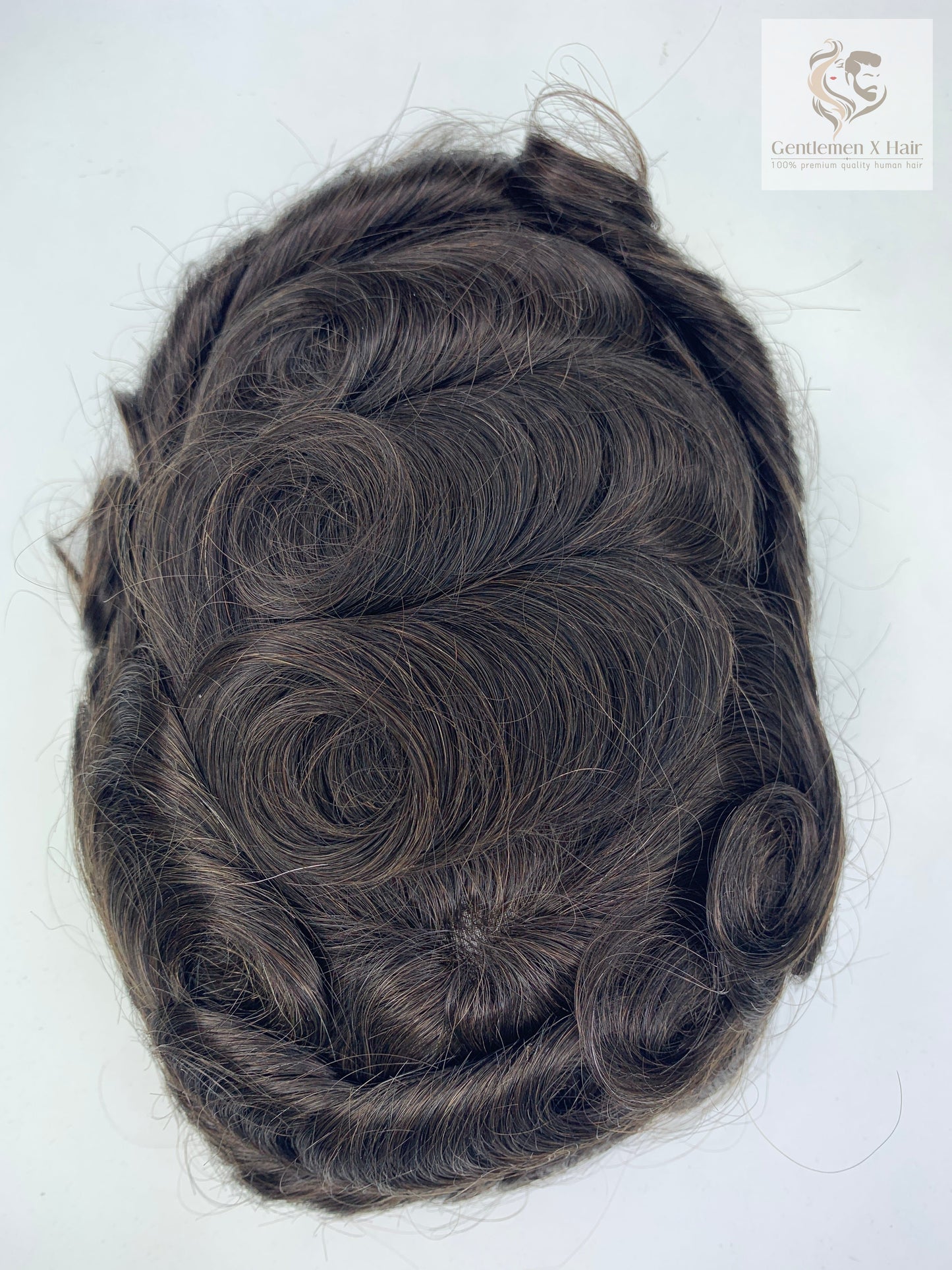 Gentlemen X Premium VER 3 PU Front, Swiss Lace & Mono Top Hair System, 100% Human Hair