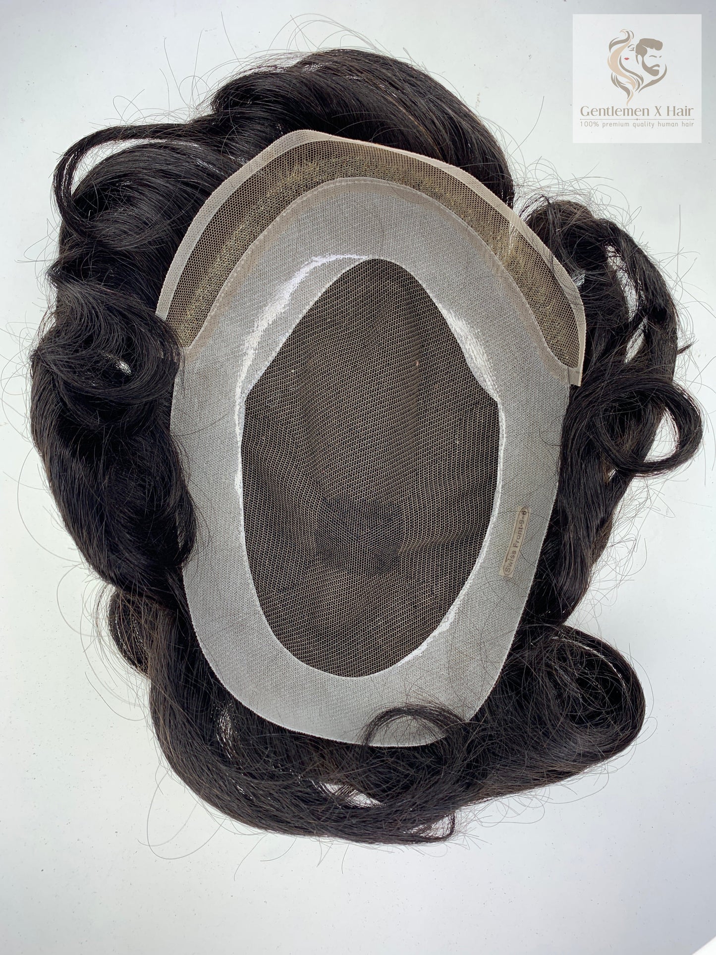 Gentlemen X Premium HD lace front human hair system with PU and bleached knots