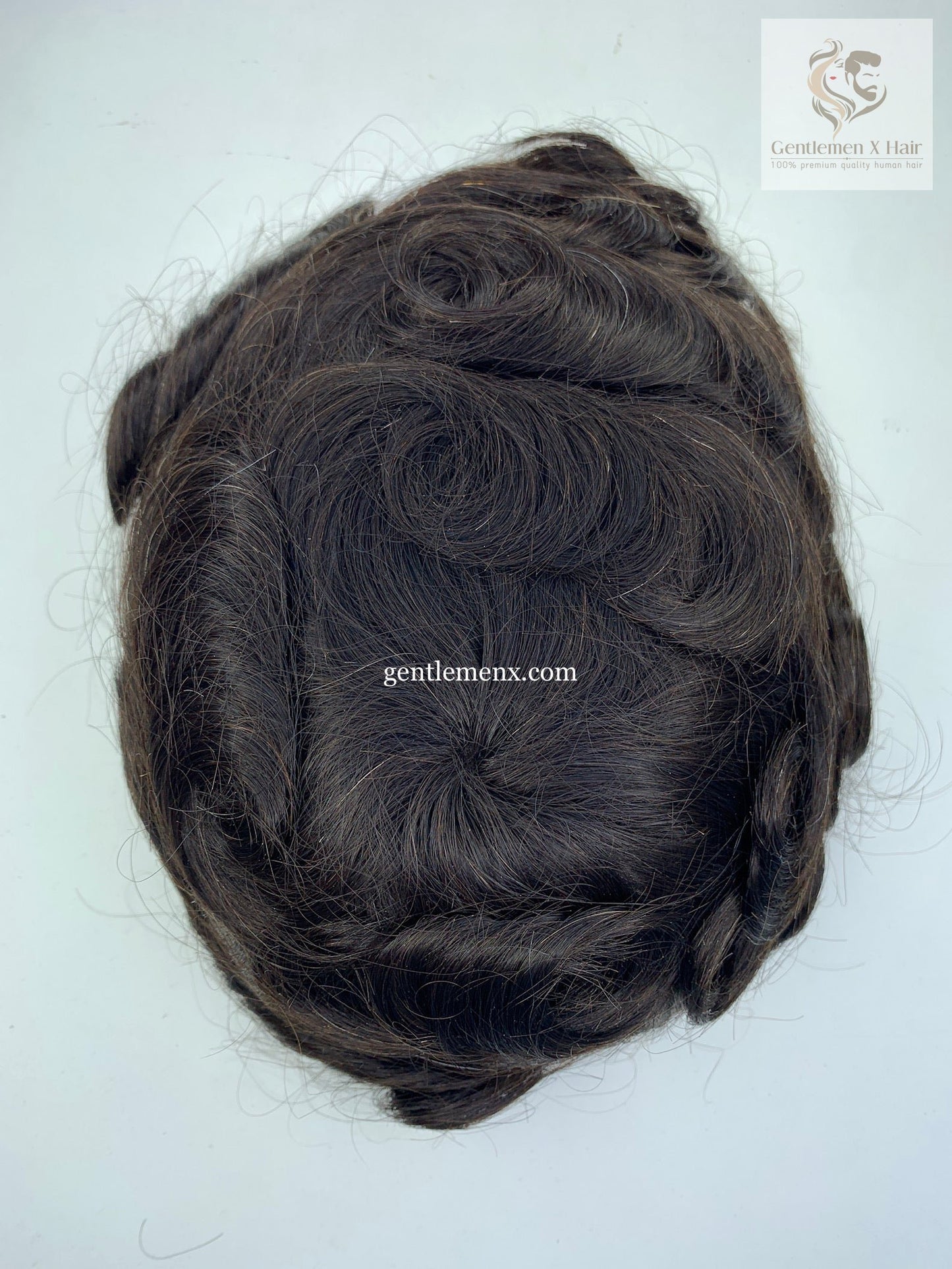 Gentlemen X Premium Q6 Regular Front Lace Hair System, 100% Human Hair, Bleached Knots