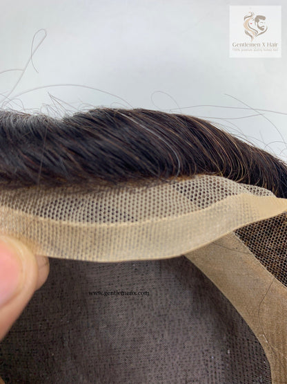 Gentlemen X VIP Duro Mono Dzire Front Lace Hair System, 100% Human Hair