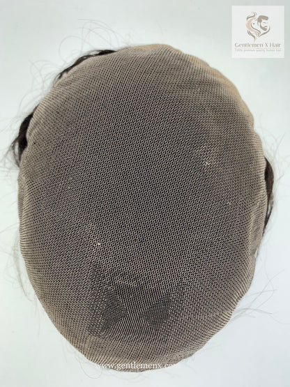 Gentlemen X VIP Full Lace Toupee Hair System, 100% Human Hair, Bleached Knots