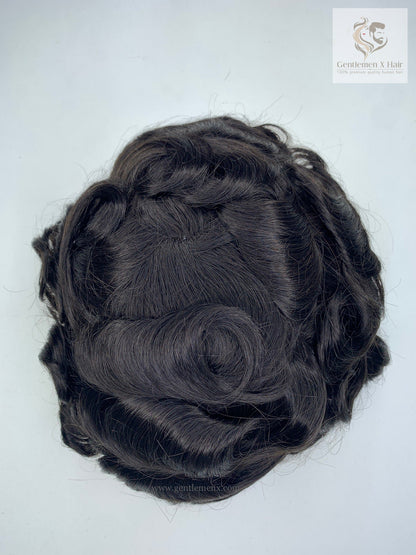 Gentlemen X Premium European CK2 Q6 Lace Front Toupee, 100% Human Hair
