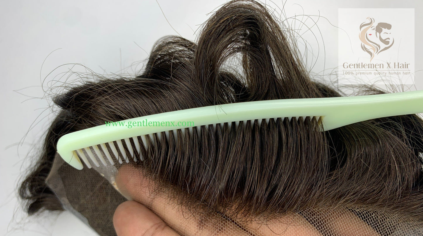Gentlemen X Premium European CK2 Q6 Lace Front Toupee, 100% Human Hair
