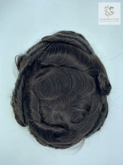 Gentlemen X Premium European CK2 Q6 Lace Front Toupee, 100% Human Hair