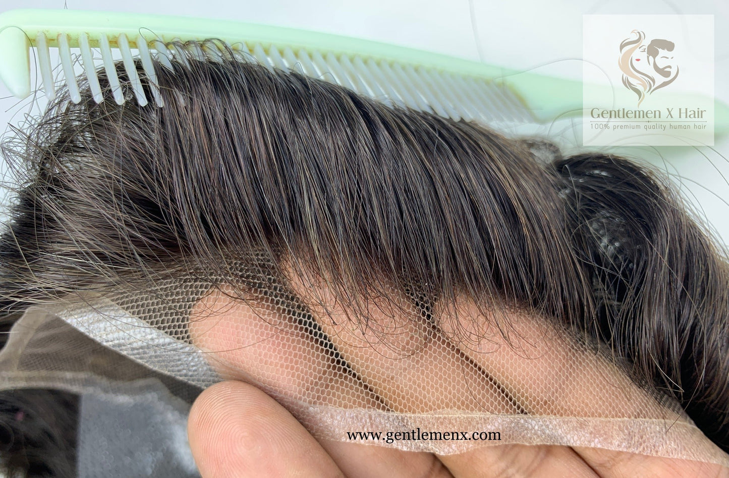 Gentlemen X Premium European CK2 Q6 Lace Front Toupee, 100% Human Hair