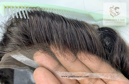 Gentlemen X Premium European CK2 Q6 Lace Front Toupee, 100% Human Hair