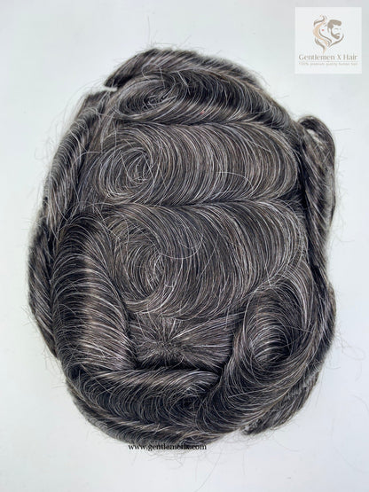 Gentlemen X Premium European CK2 Q6 Lace Front Toupee, 100% Human Hair