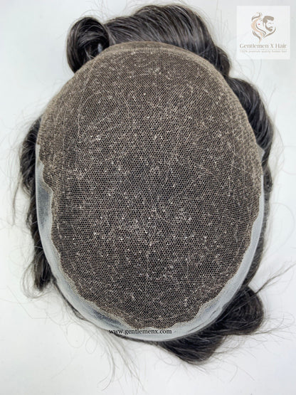 Gentlemen X Premium European CK2 Q6 Lace Front Toupee, 100% Human Hair