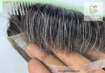 Gentlemen X Premium European CK2 Q6 Lace Front Toupee, 100% Human Hair