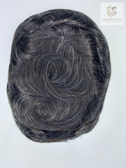 Gentlemen X Premium European CK2 Q6 Lace Front Toupee, 100% Human Hair