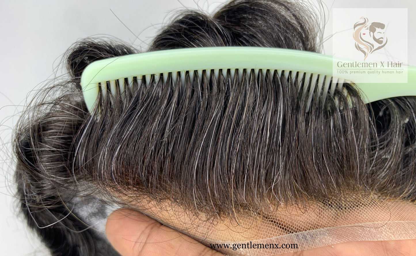 Gentlemen X Premium European CK2 Q6 Lace Front Toupee, 100% Human Hair