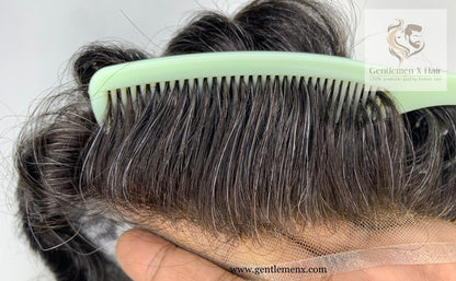 Gentlemen X Premium European CK2 Q6 Lace Front Toupee, 100% Human Hair