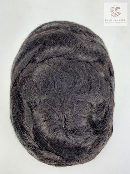 TGX Premium Bella Q6 Lace Toupee, 100% Human Hair, Bleached Knots