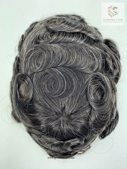 TGX Premium Bella Q6 Lace Toupee, 100% Human Hair, Bleached Knots