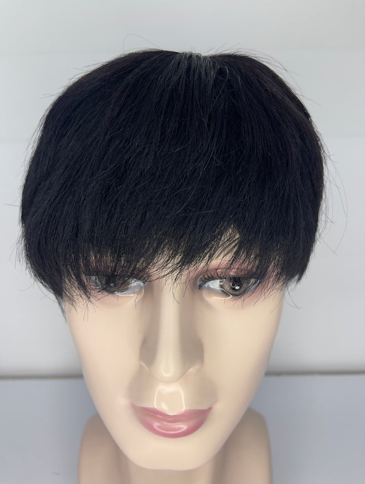 Peluca corta de hombre 100% cabello humano color Natural 1B M049