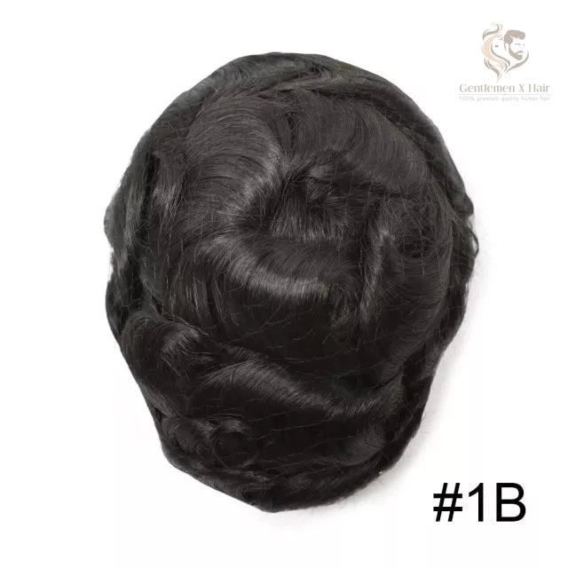 Gentlemen X Premium Q6 Lace Hair System, 100% Human Hair, Breathable, Bleached Knots