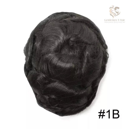 Gentlemen X Premium Q6 Lace Hair System, 100% Human Hair, Breathable, Bleached Knots
