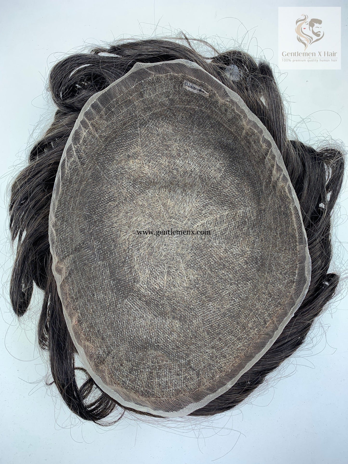 Gentlemen X Premium Invisible Swiss Full Lace Toupee, Natural Hairline, 100% Human Hair