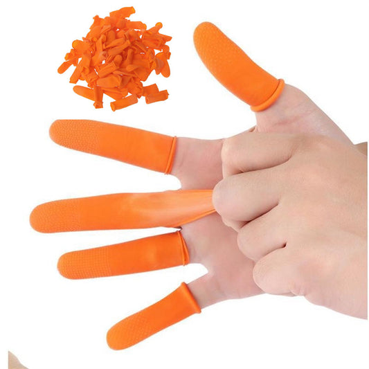 Dedales de látex desechables naturales, antiestáticos, protectores para los dedos, guantes, condones para trabajo de uñas, herramienta duradera