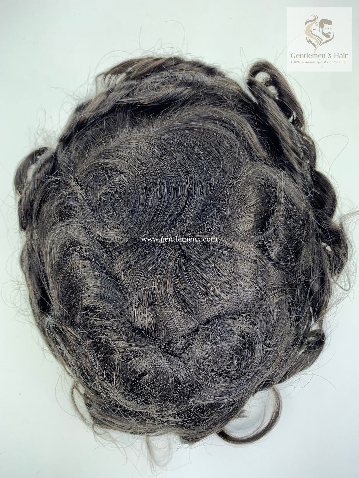 Gentlemen X Premium Invisible Swiss Full Lace Toupee, Natural Hairline, 100% Human Hair