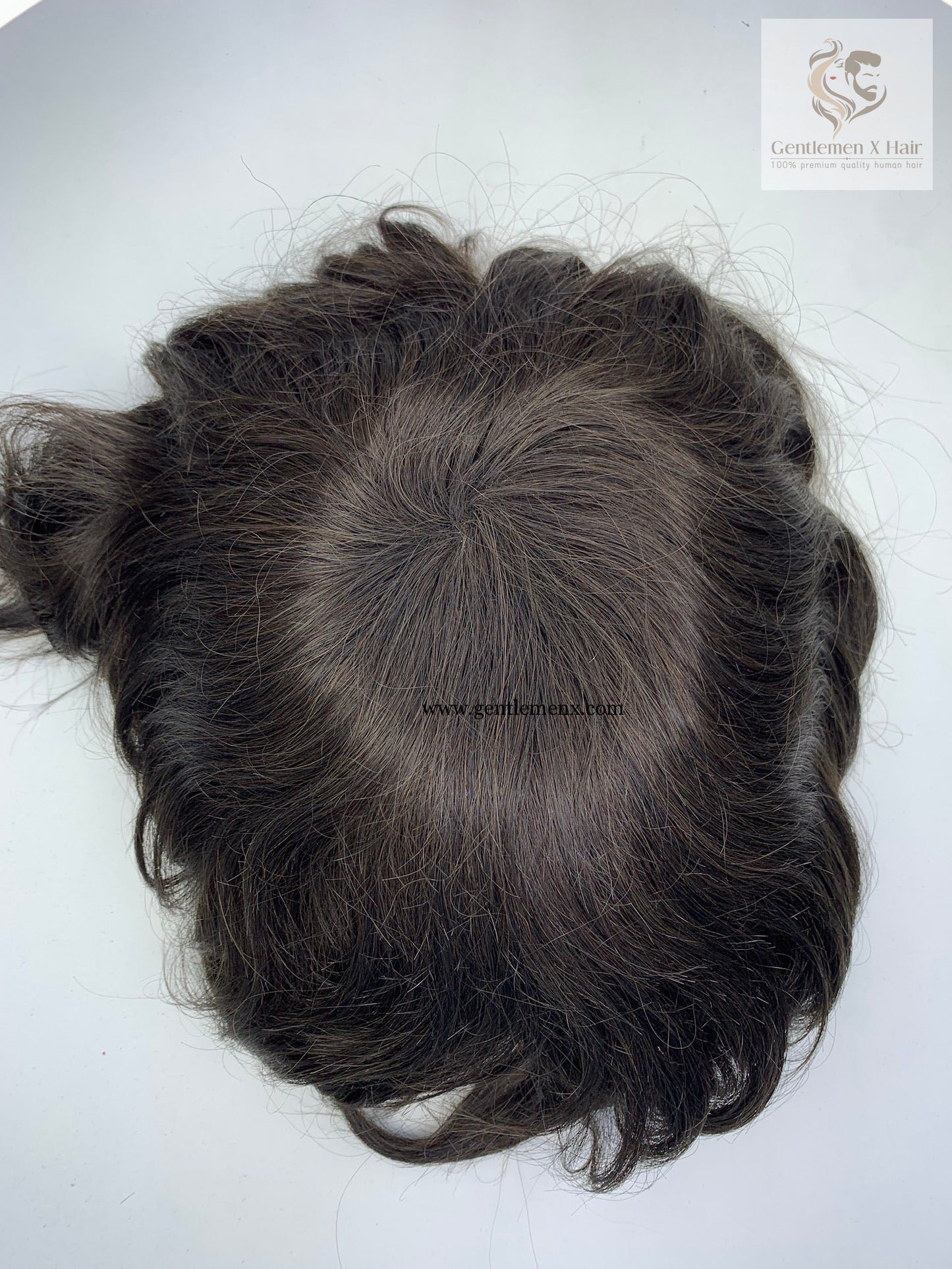 Gentlemen X Premium Invisible Swiss Full Lace Toupee, Natural Hairline, 100% Human Hair