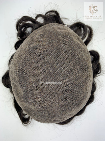 Gentlemen X Premium Swiss full lace men's toupee with natural hairline