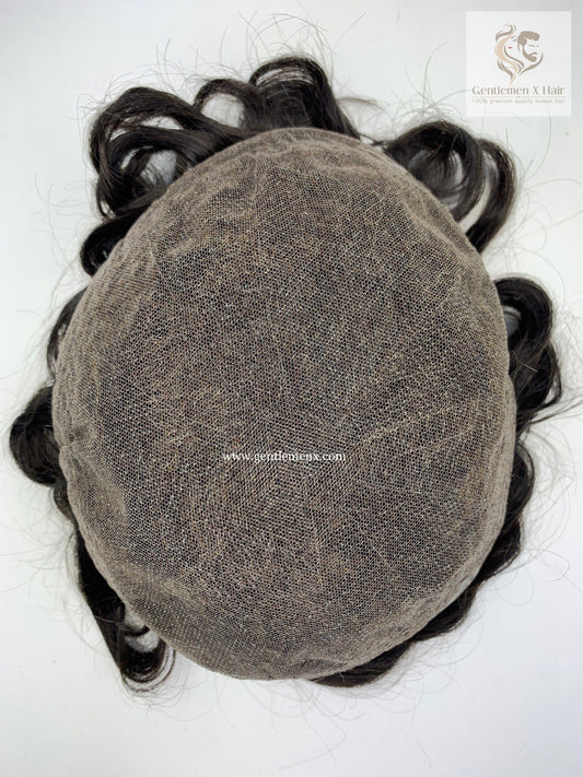 Gentlemen X Premium Swiss full lace men's toupee with natural hairline