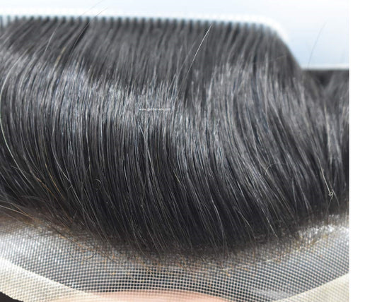 Sistemas de cabello postizo 100% humano con encaje frontal Mono con piezas de cabello postizo fáciles de usar Unidades de cabello natural para hombres SUB